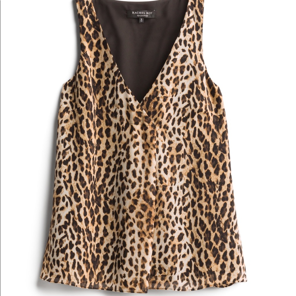 RACHEL RACHEL ROY| LEOPARD SLEEVELESS BLOUSE